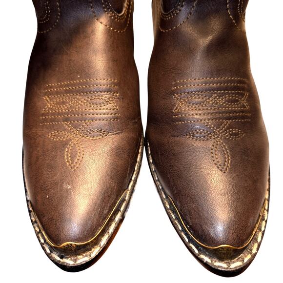 Smokey Mountain Boys 3.5 Brown Western Steal Toe Boots Shoes  Kids 3 1/2 - Picture 3 of 8